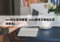 seo优化实训报告（seo搜索引擎优化实训报告）